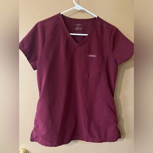 Jaanuu women’s scrub top. Burgundy size S
